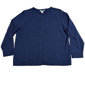 CJ BANKS CARDIGAN BUTTON UP SIZE 2X NAVY BLUE DARK ACADEMIA PREPPY SCHOOL NEW